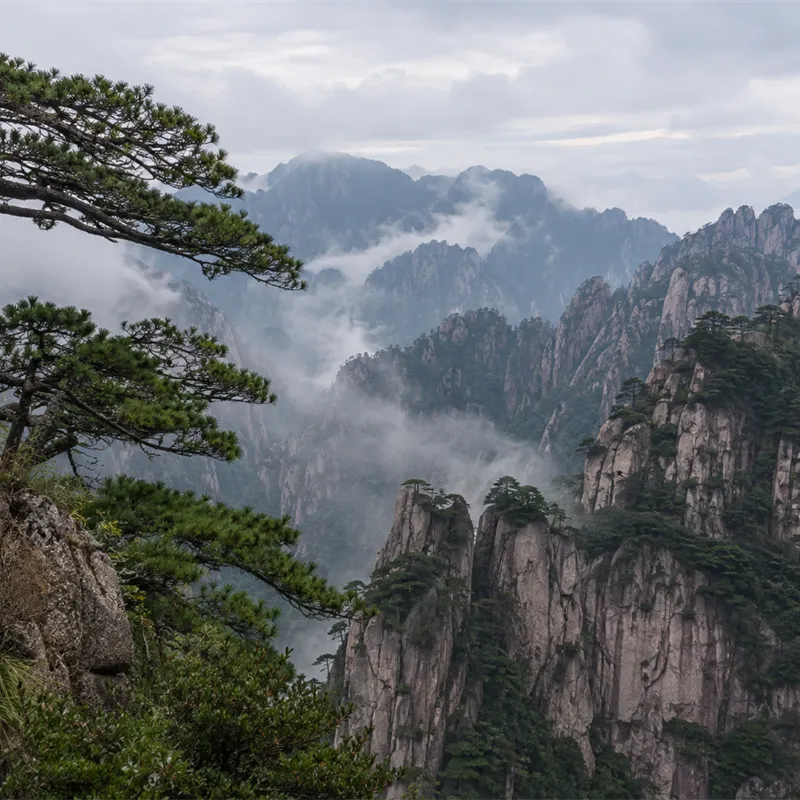 Huangshan mountain peaks in Anhui, China